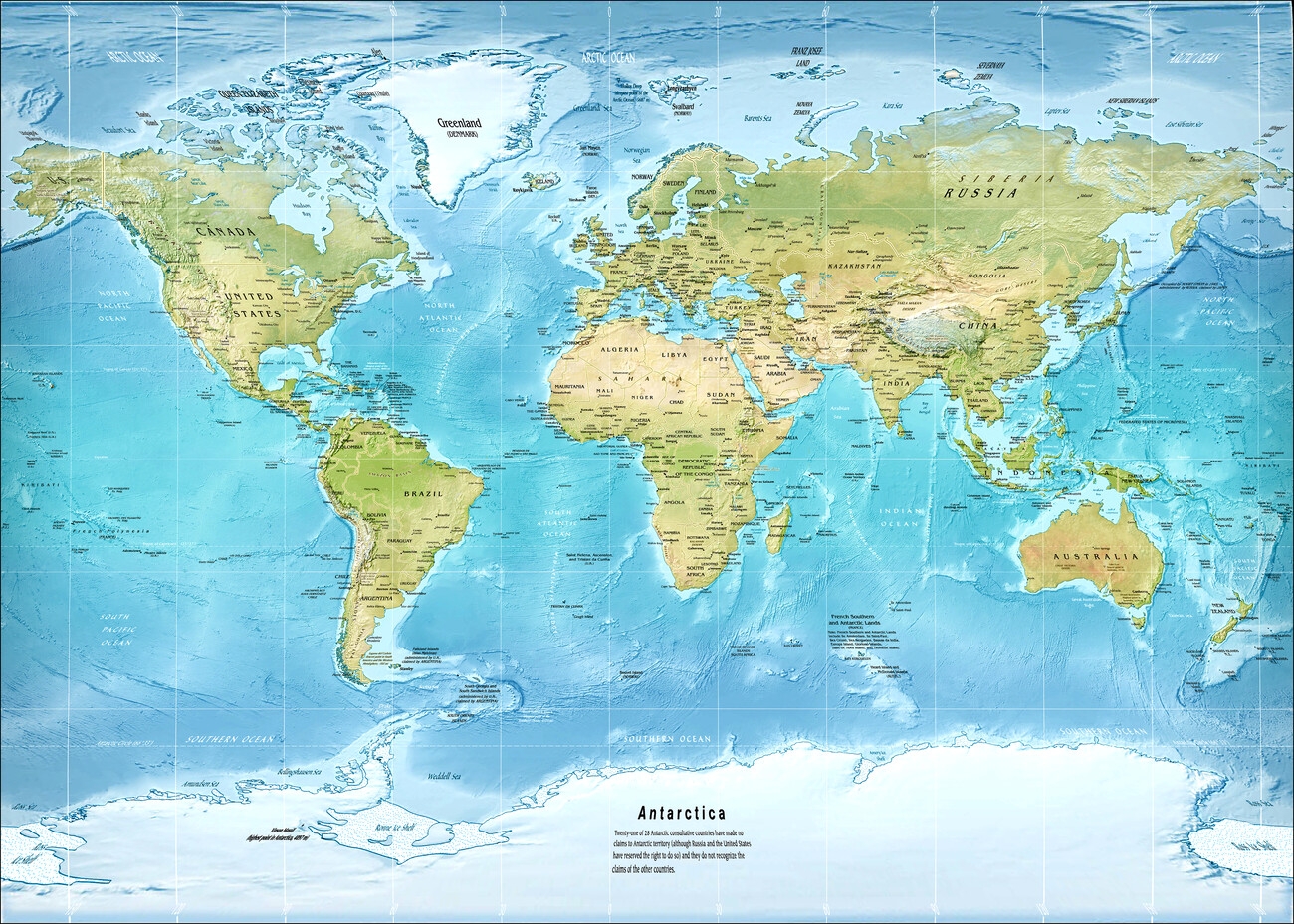 Map Of Physical World Map Miller Projection Poster Maps Of All Cities And Countries For Your Wall Europosters