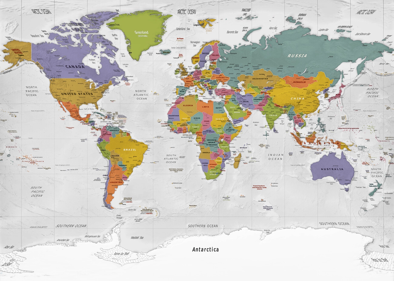 Miller Projection World Map Printable