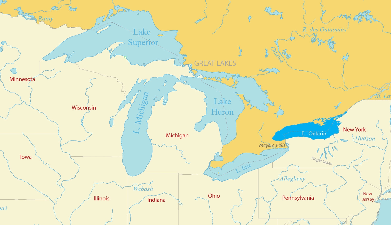 Free Printable Map Of The Great Lakes