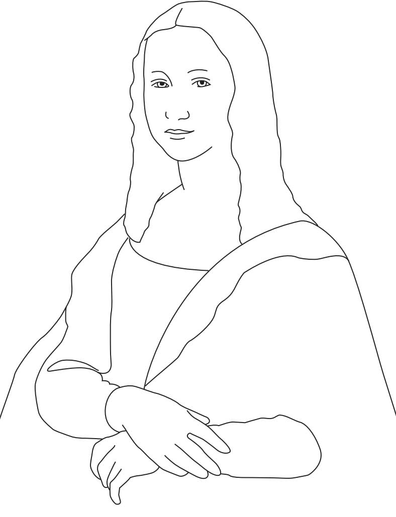 Mona Lisa Coloring Page Free Printable Sheets For Kids