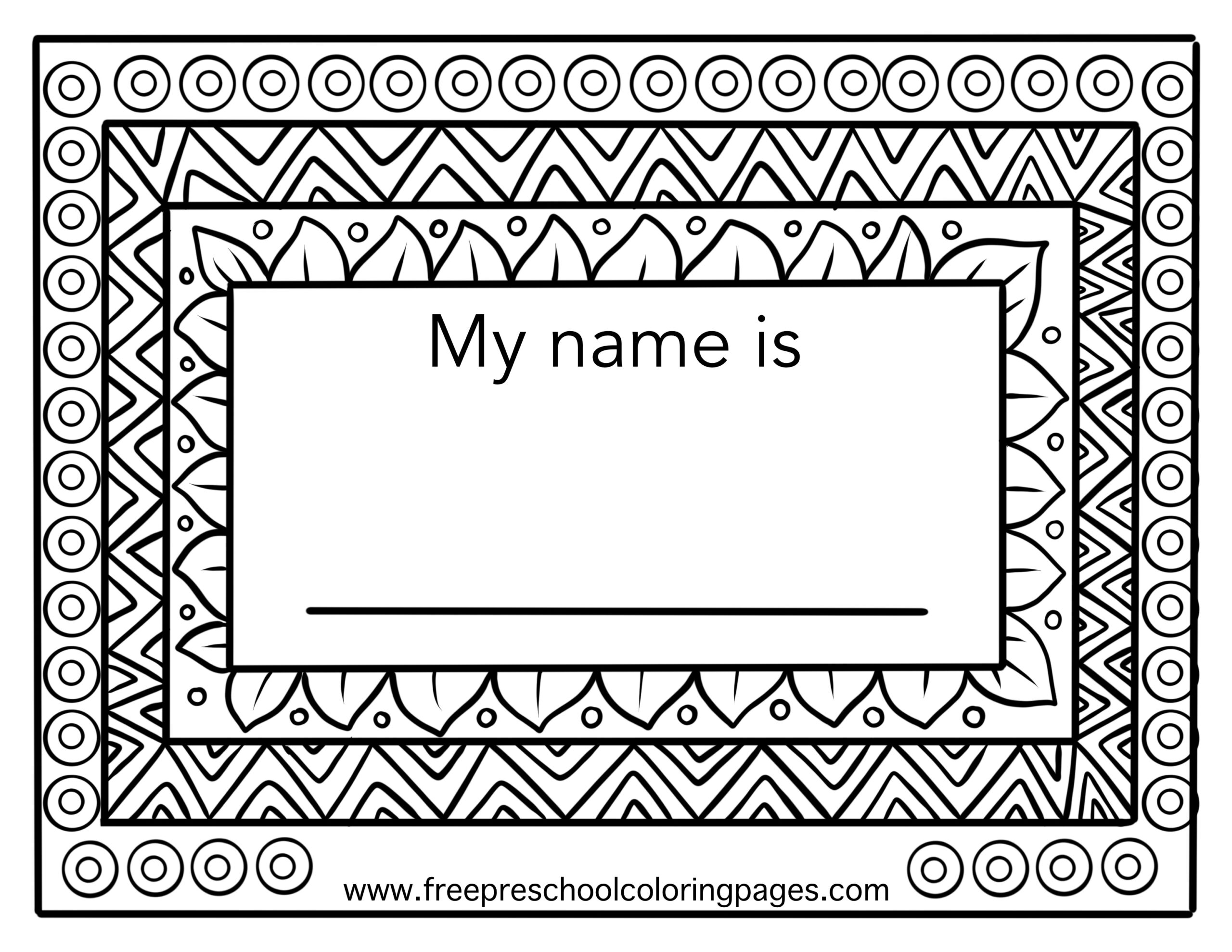 Free Printable Name Coloring Page
