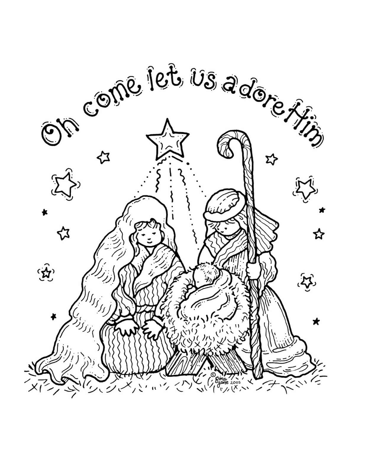Manger Scene Coloring Pages Printable