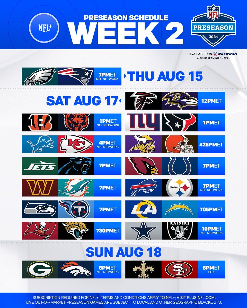 Nfl Week 2 Schedule Printable