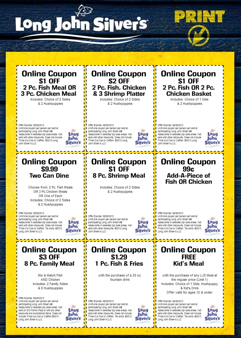Long John Silvers Printable Coupons