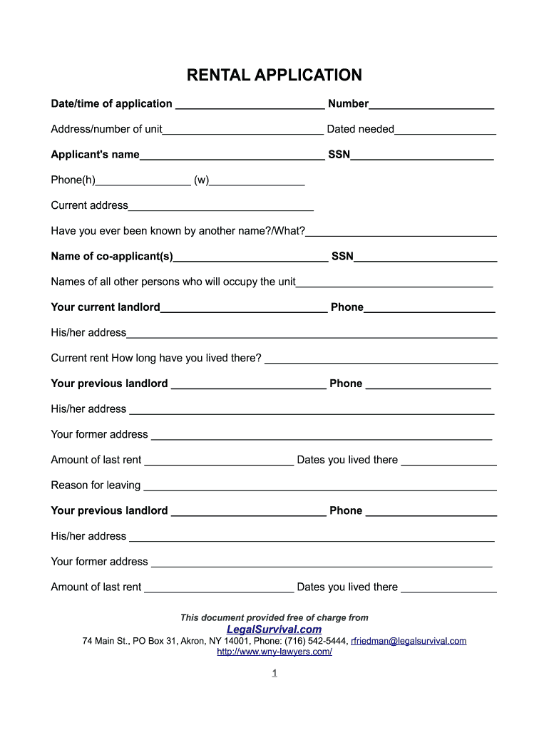 Free Printable Basic Rental Agreement
