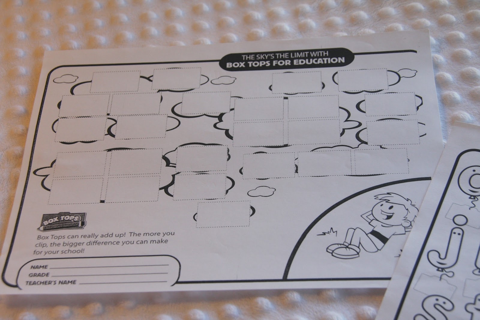 Printable Box Tops Collection Sheets 25 Count