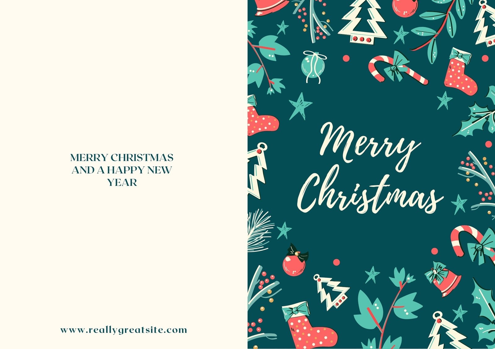 Page 4 Free Custom Printable Christmas Folded Card Templates Canva