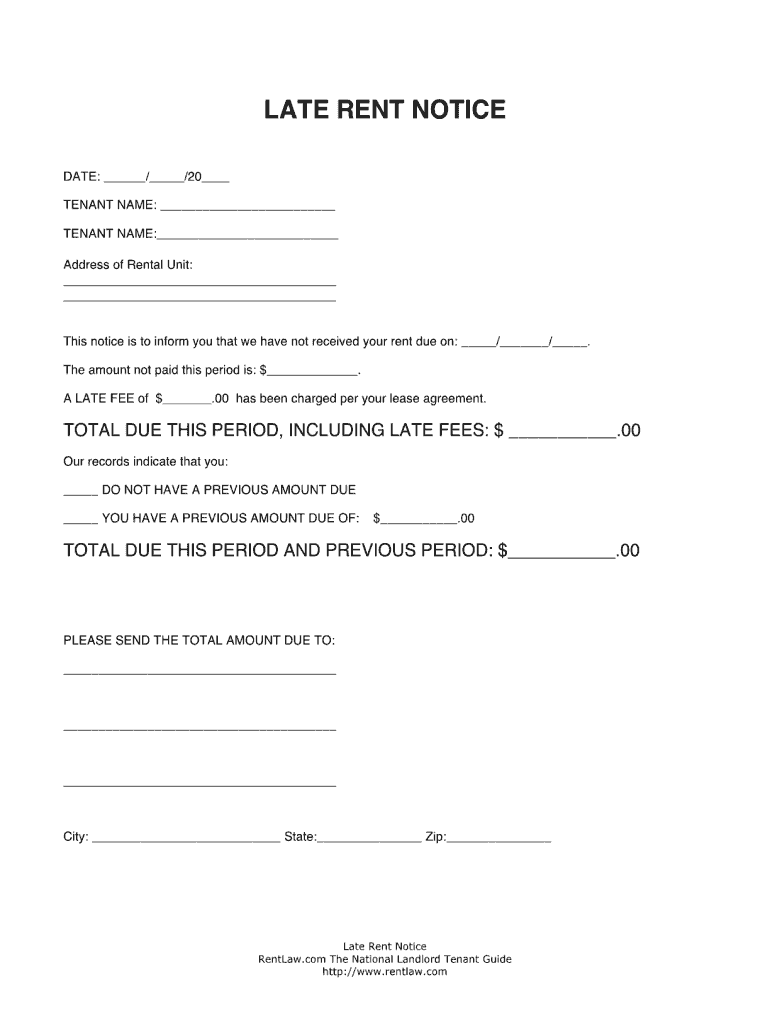 Payment Rent Notice Fill Online Printable Fillable Blank PdfFiller