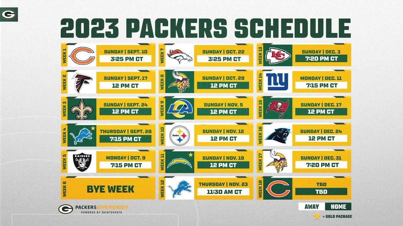Photos First Look At Packers 2023 NFL Season Schedule