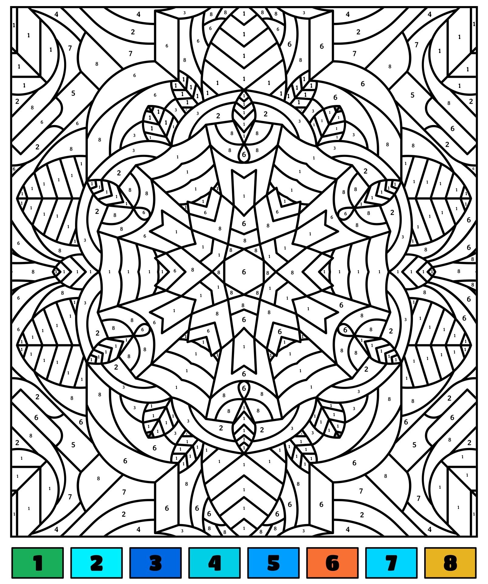 Free Printable Color By Number For Adults