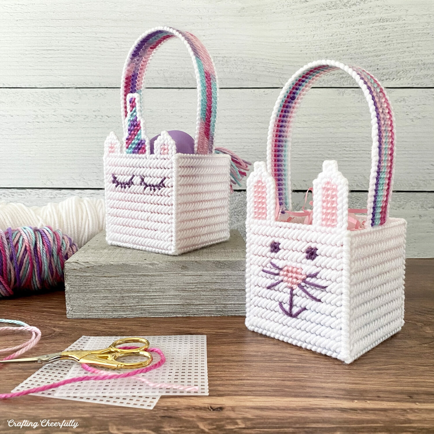 Plastic Canvas Easter Baskets Crafting Cheerfully