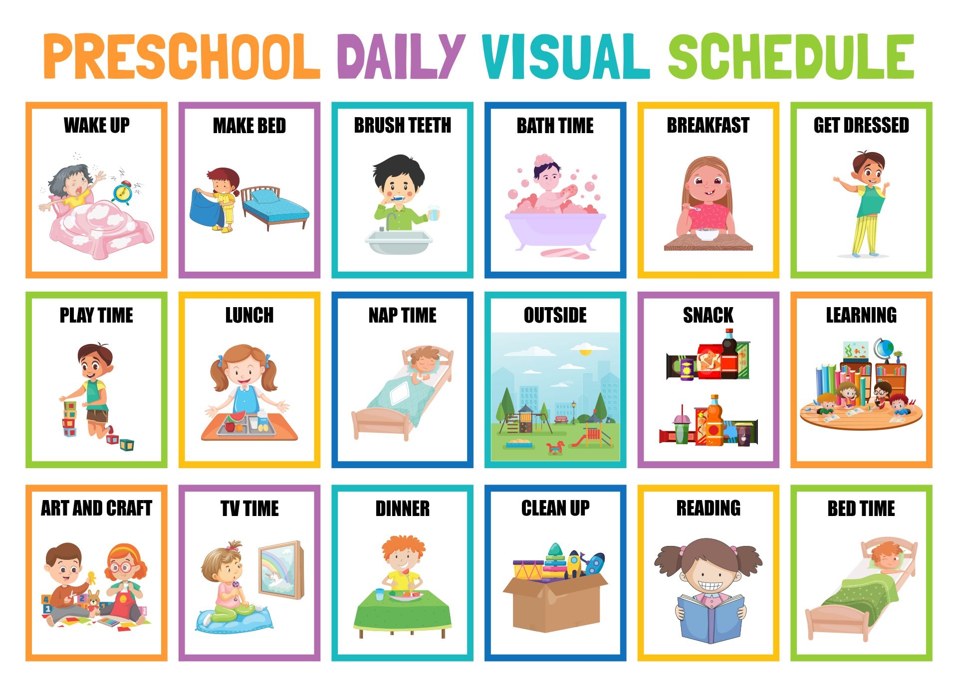 Free Printable Schedule Cards For Preschool