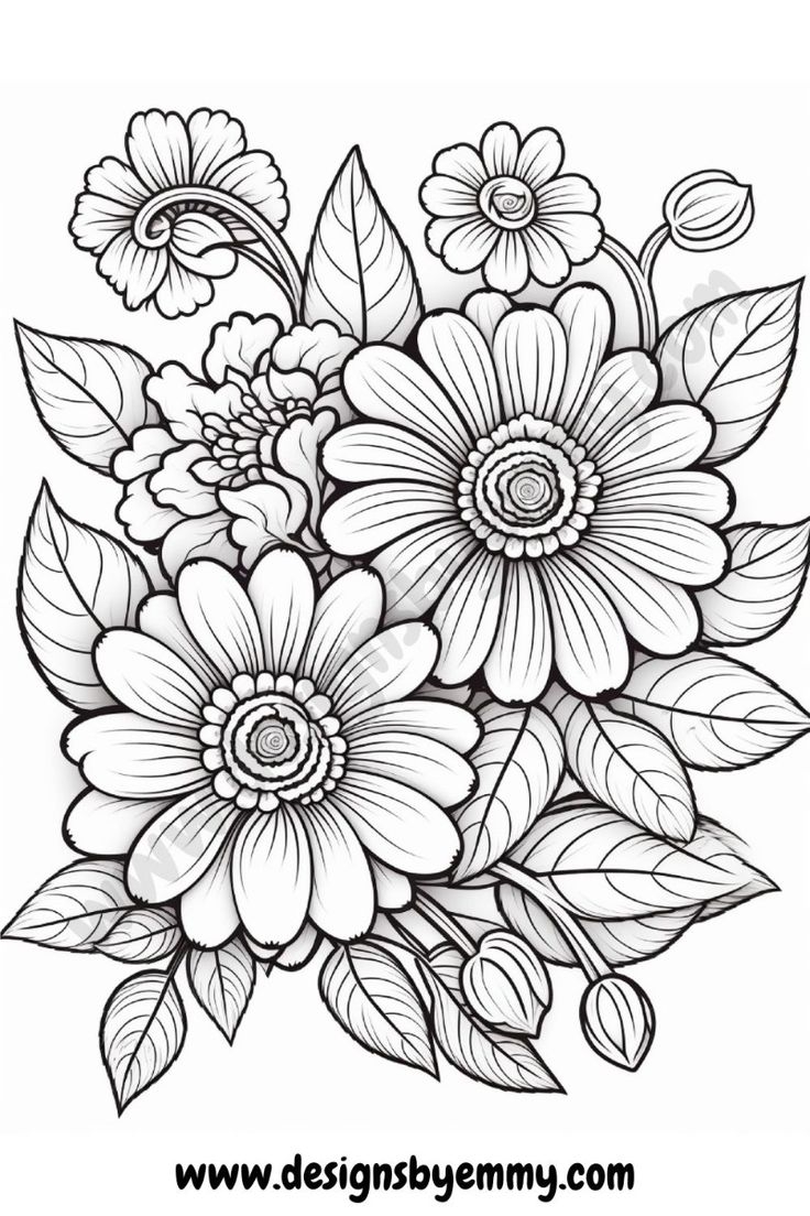 Printable Flower Coloring Pages For Adults