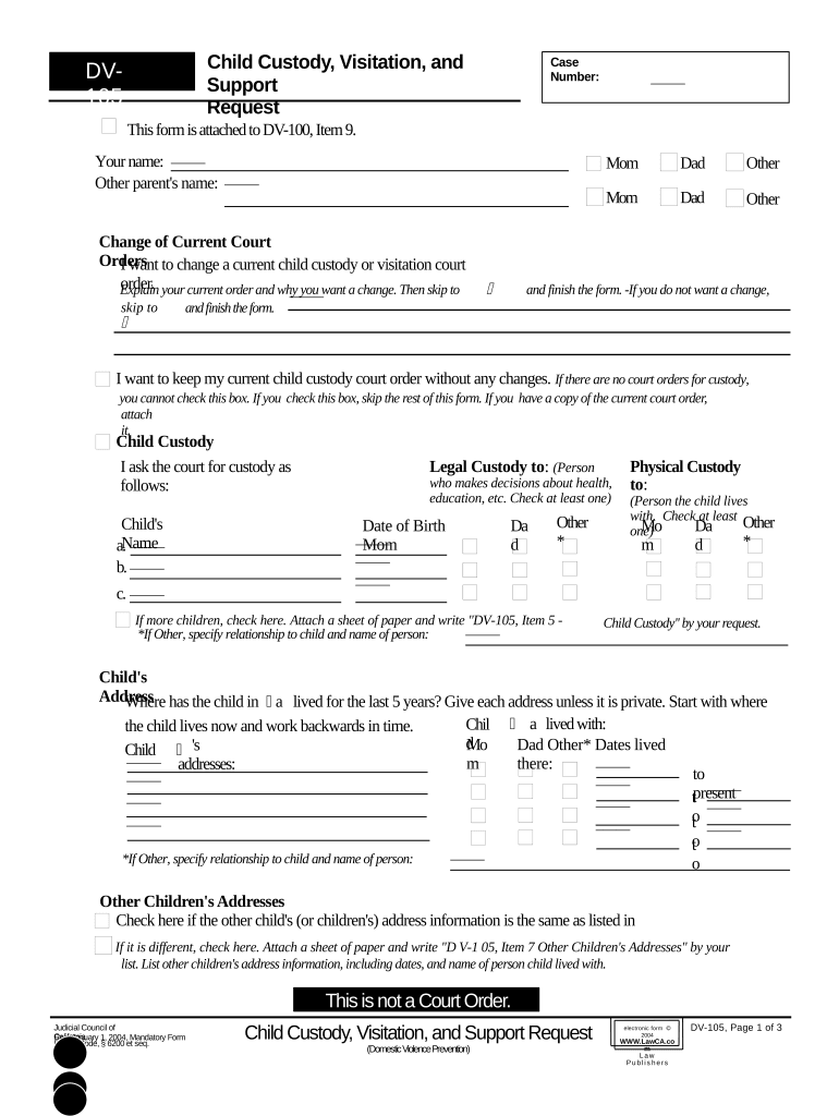 Free Printable Child Custody Papers
