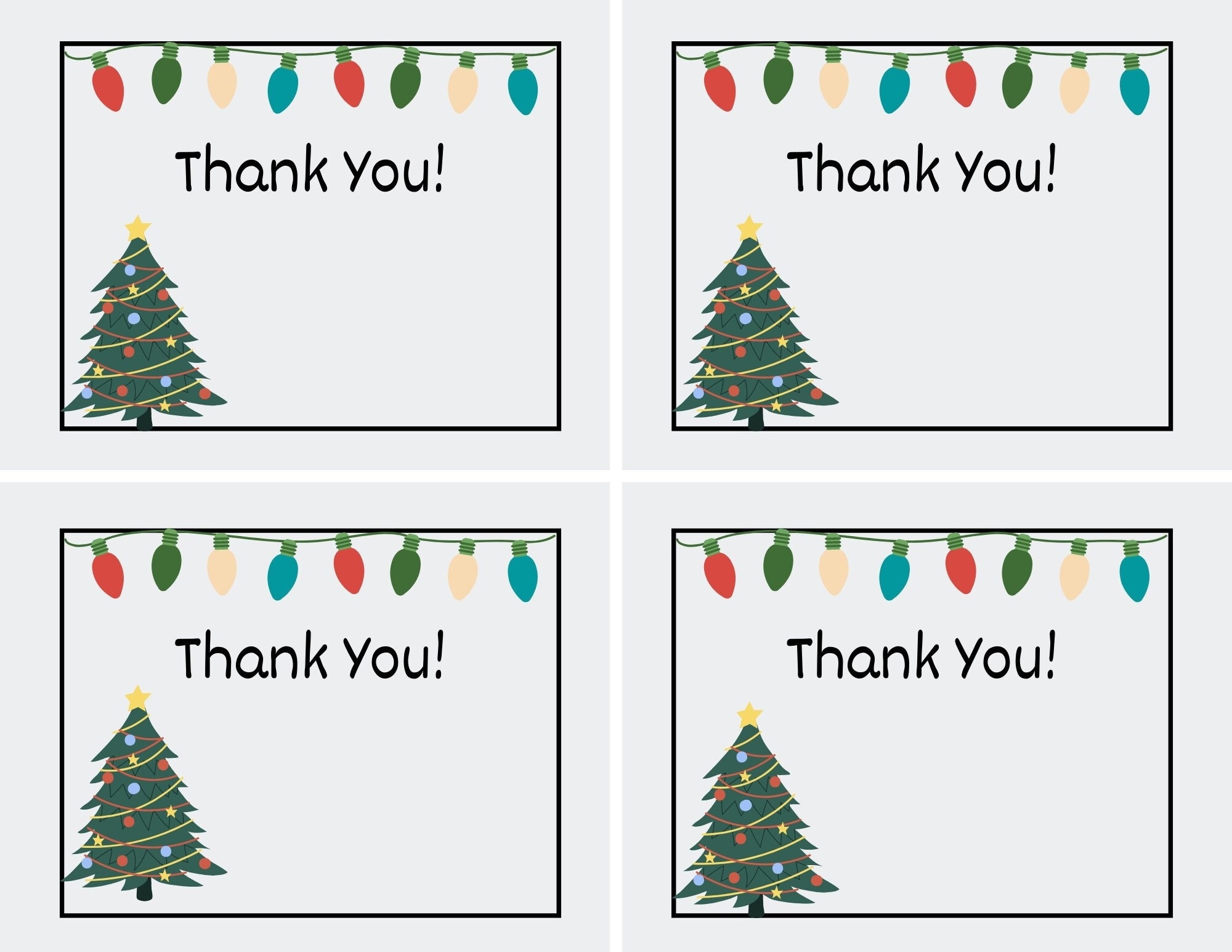 Free Printable Chritmas Thank You Cards