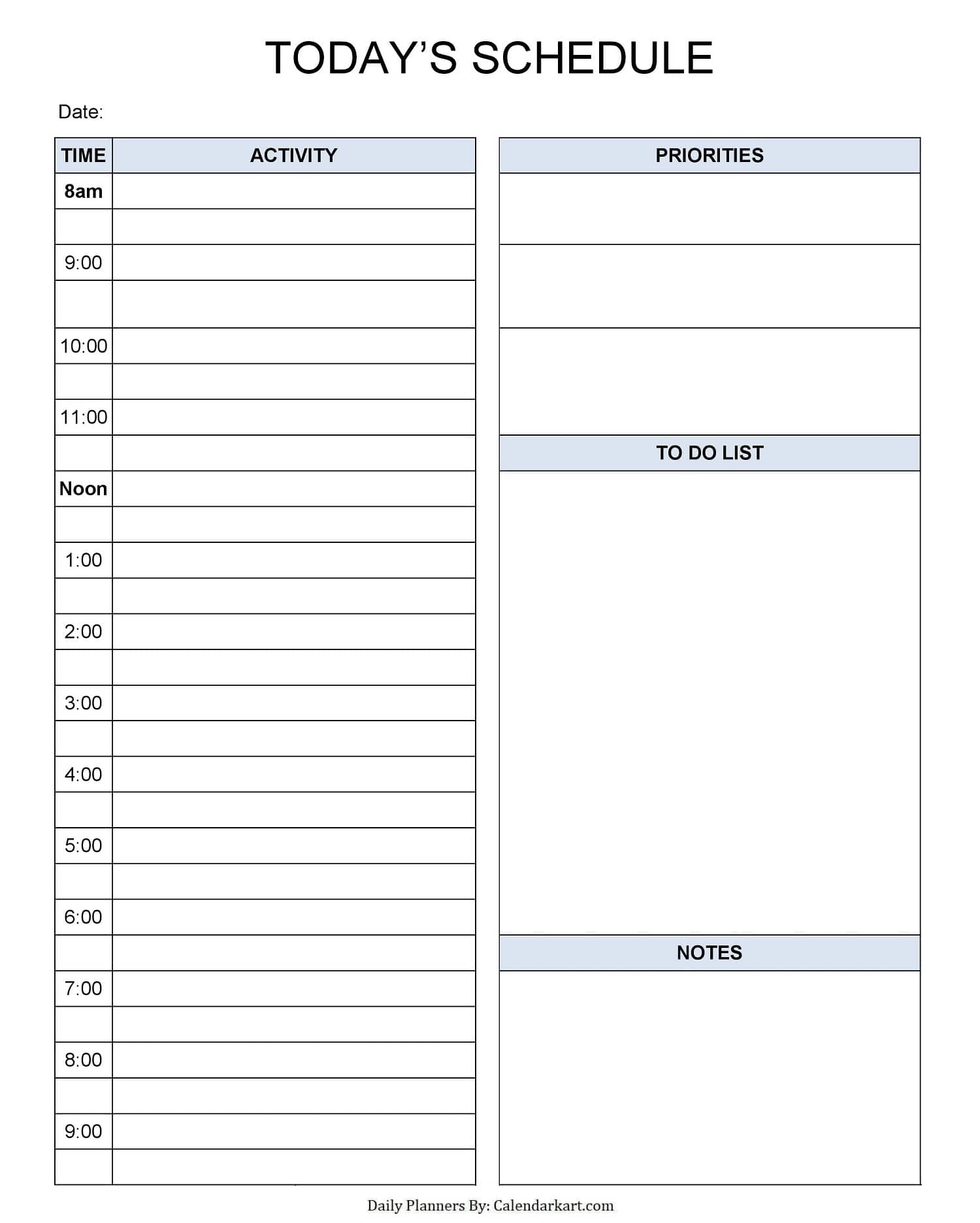 Free Printable Daily Planner With Time Slots