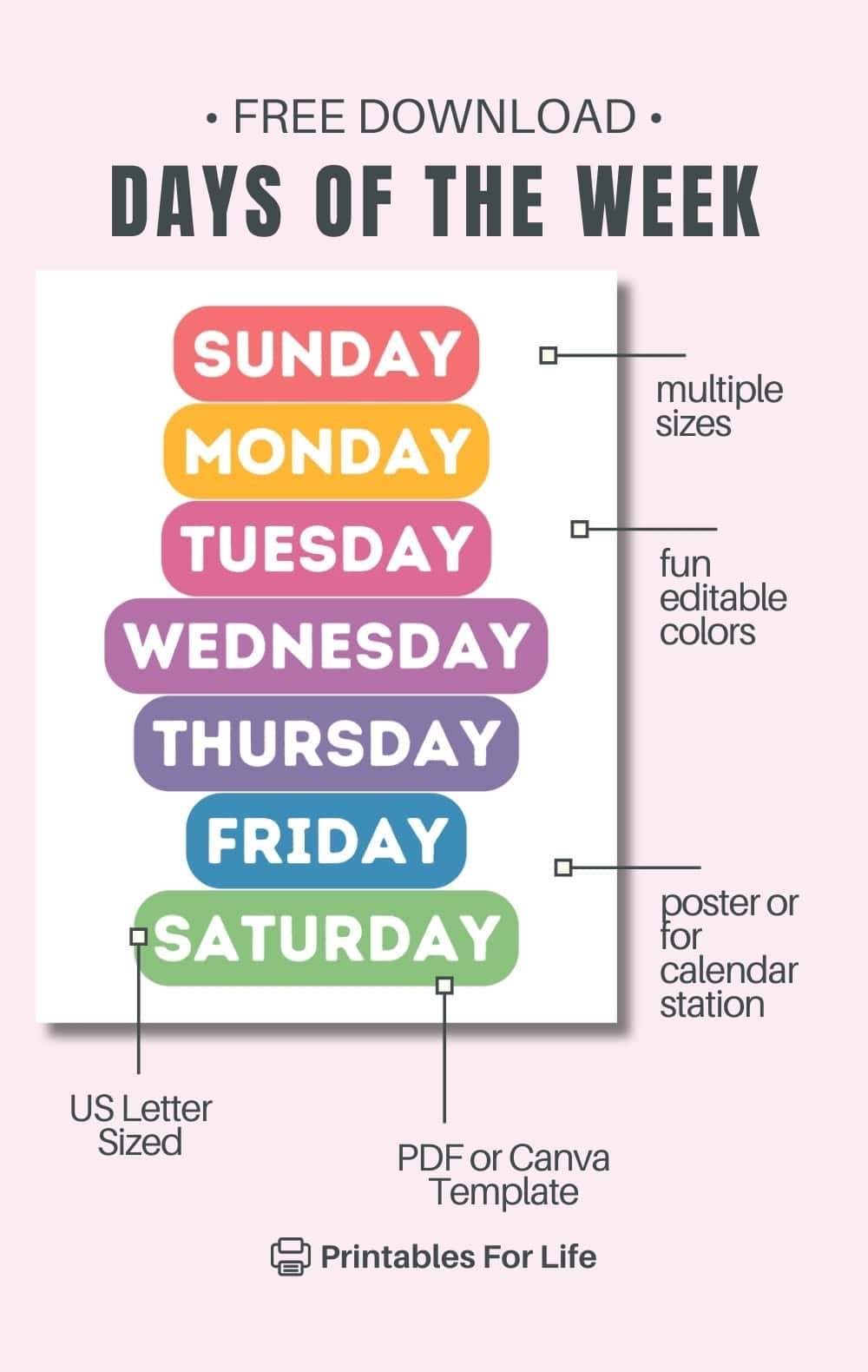 Printable Days Of The Week