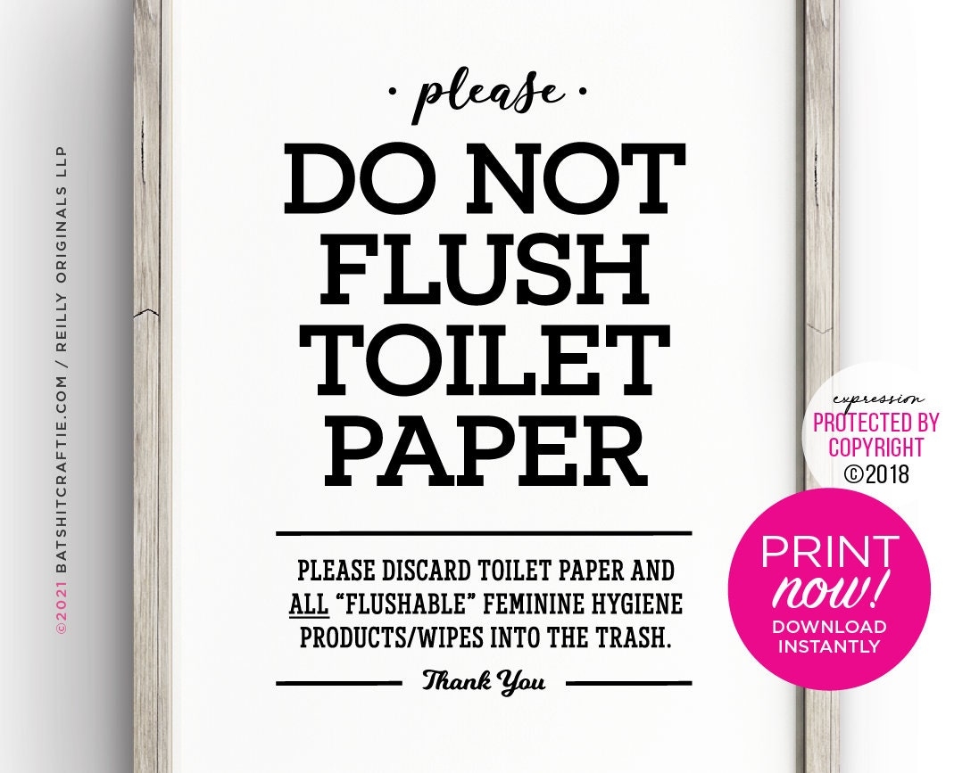 Printable Do Not Flush Signs