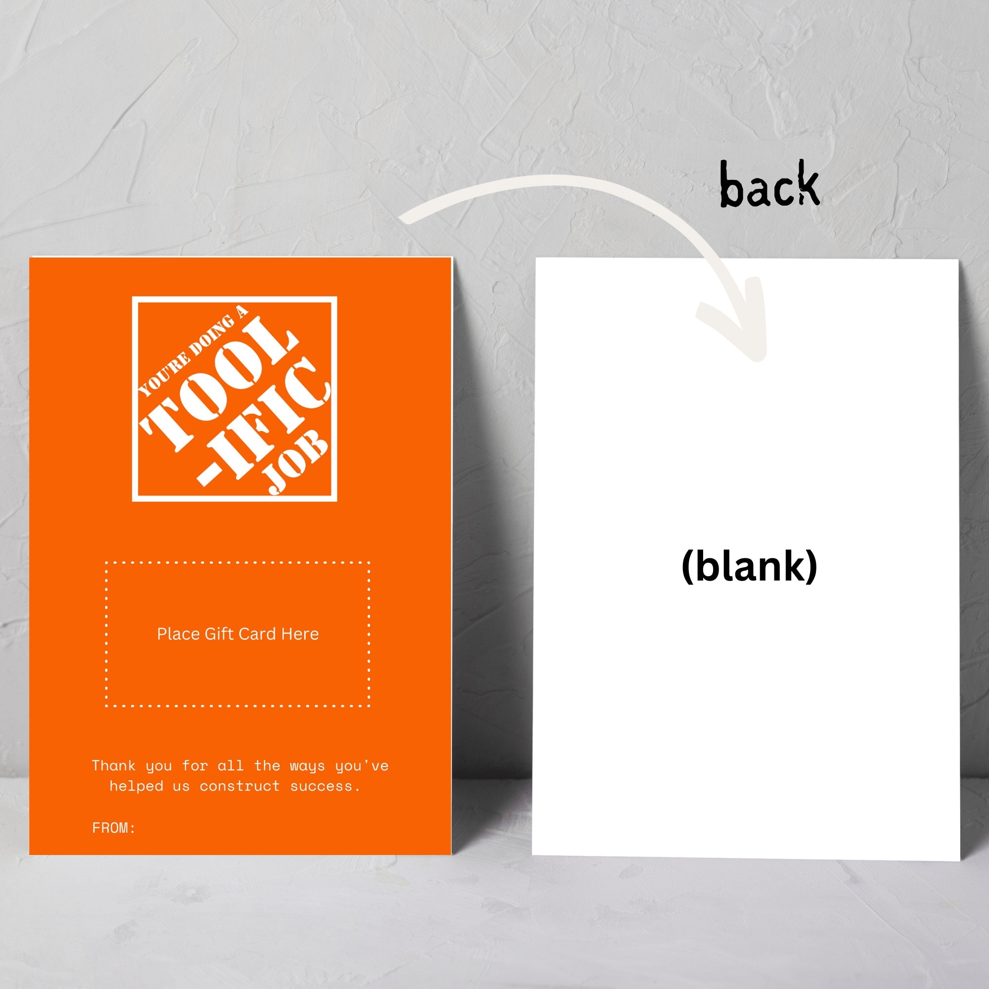 PRINTABLE Doing A Tool ific Job Home Depot Gift Card Employee Appreciation Gift Card Holder Staff Team Thank You Instant Download Etsy