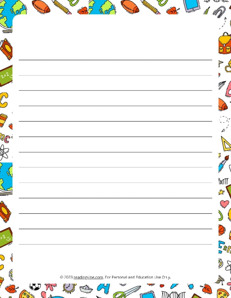 Printable Writing Paper With Border