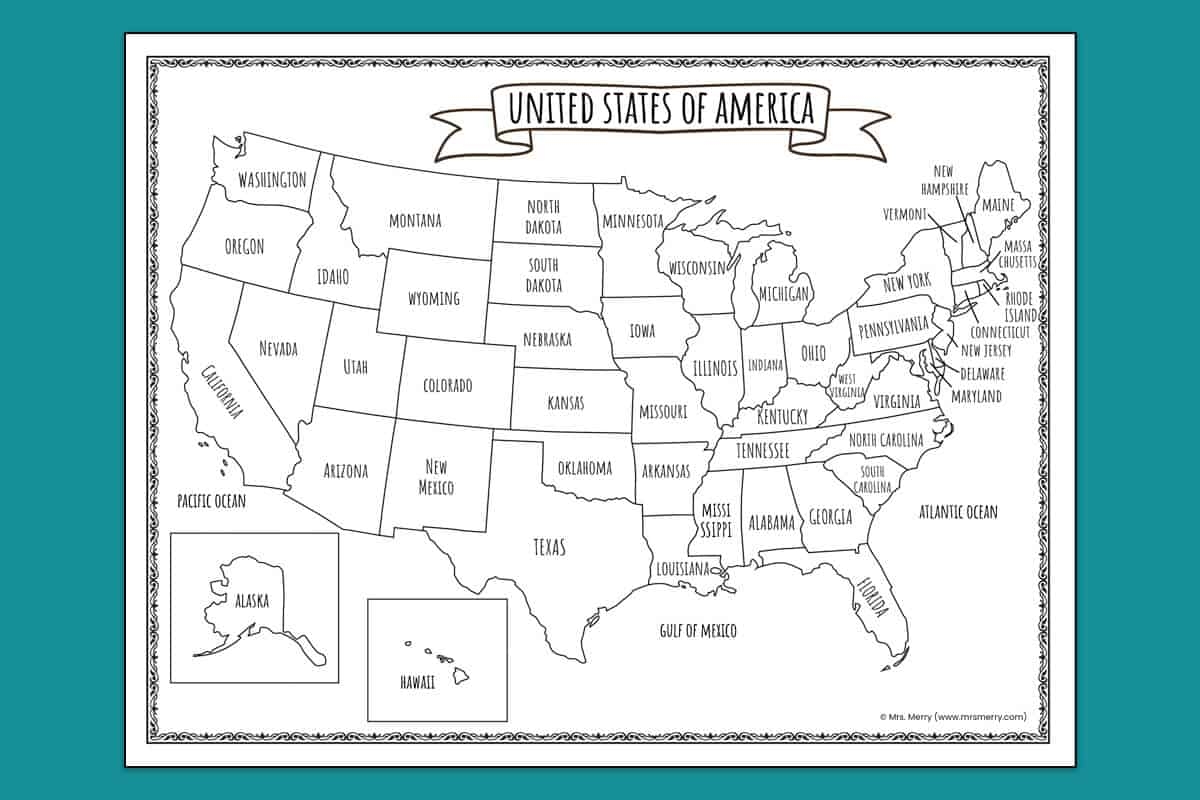 Printable Map Of Usa States