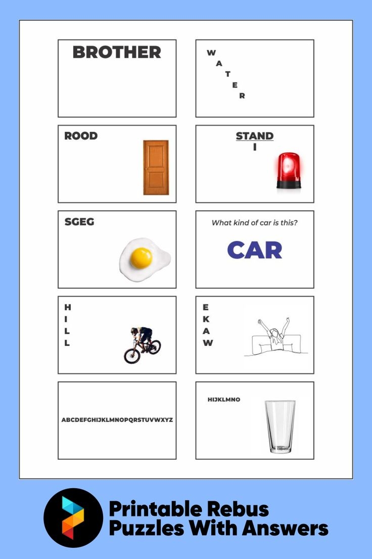 Printable Rebus Puzzles For Middle School