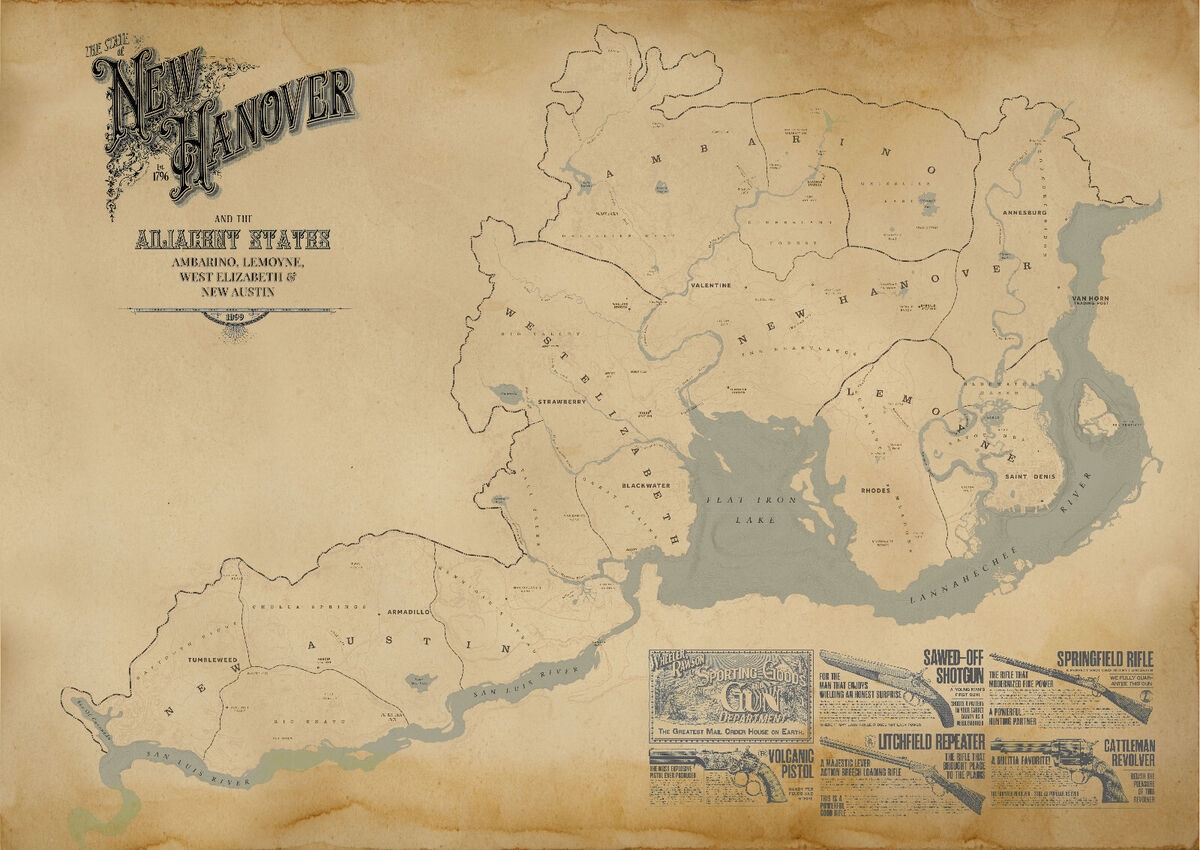 Red Dead Redemption 2 Printable Map