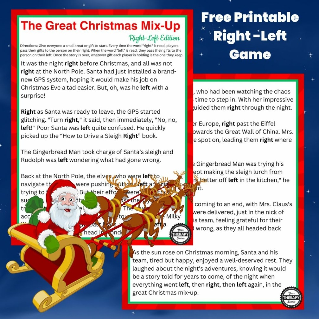 Left Right Christmas Story Printable