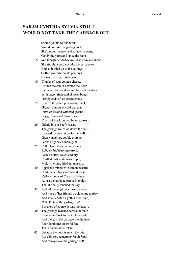 Sarah Cynthia Stout Poem Pdf Fill Out Sign Online DocHub