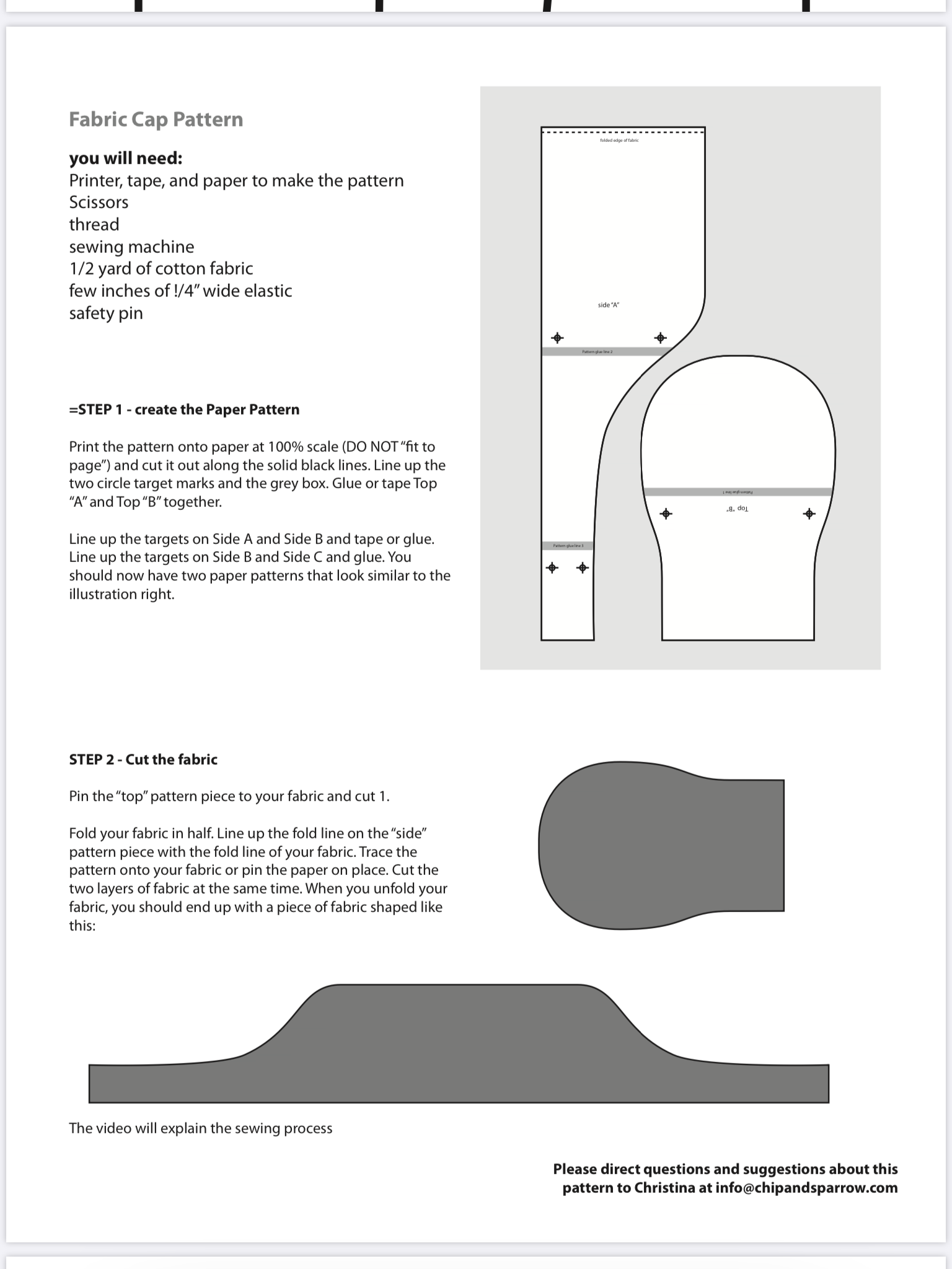 Sewing Pattern Free Printable Scrub Hat Patterns