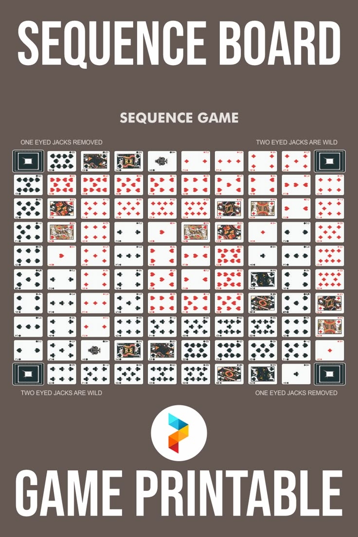 Sequence Game Board Layout Printable