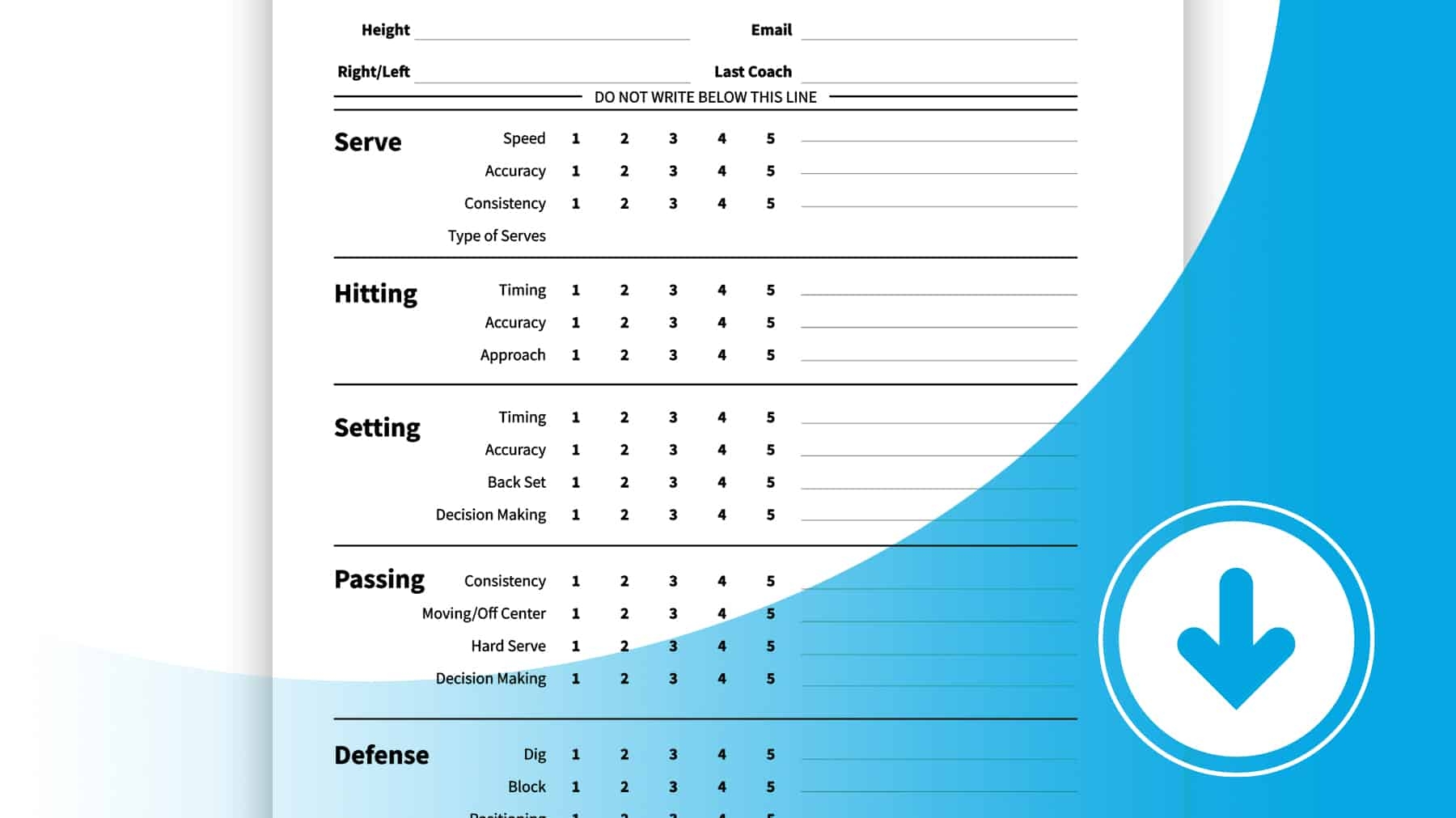 Simple Player Evaluation Form The Art Of Coaching Volleyball