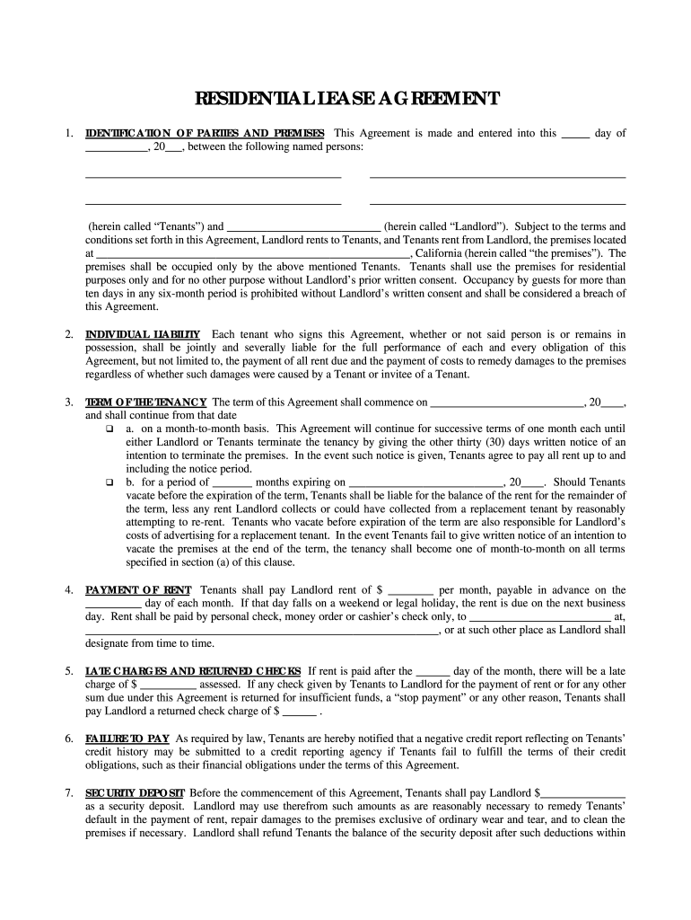 Pdf Free Printable Basic Rental Agreement