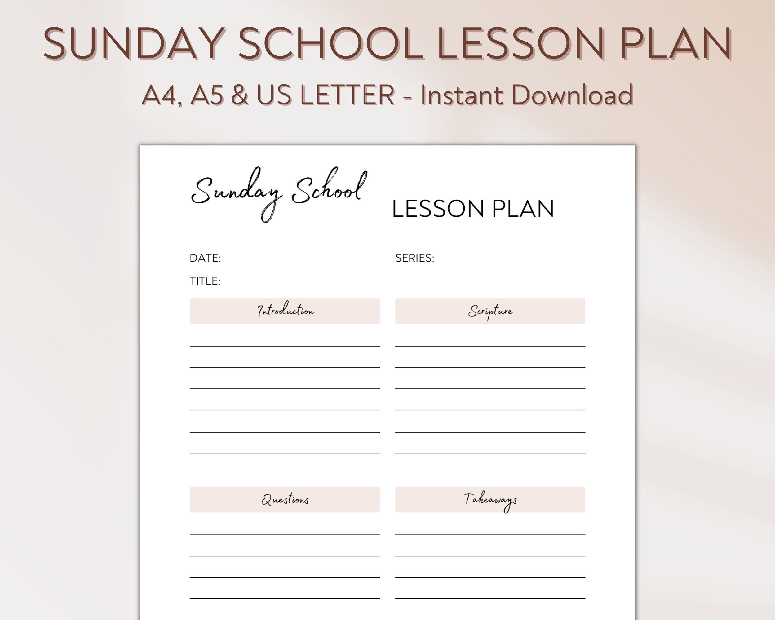Printable Adult Sunday School Lessons