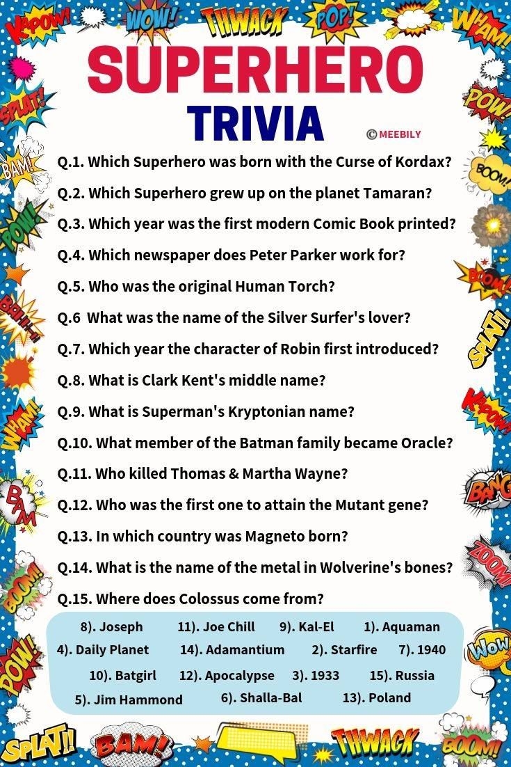 Marvel Trivia Questions And Answers Printable