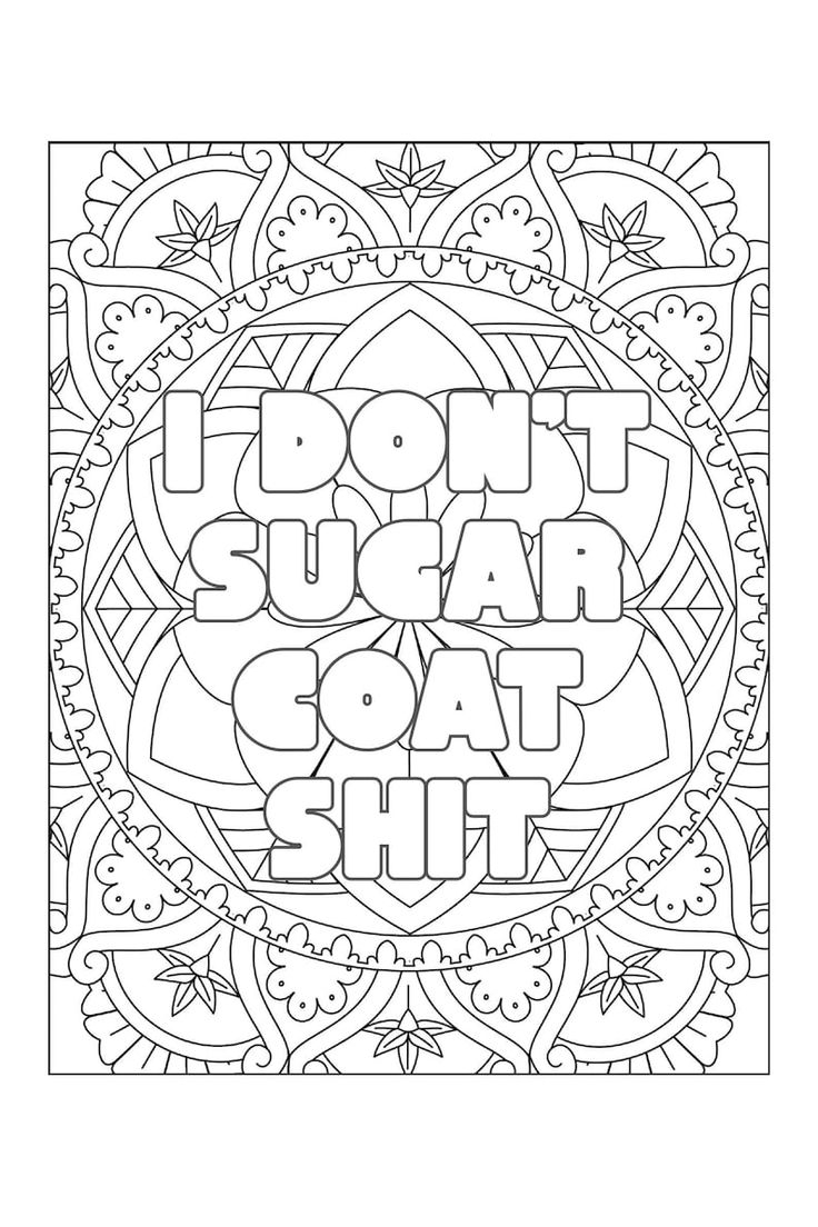 Swear Word Coloring Pages Printable Free