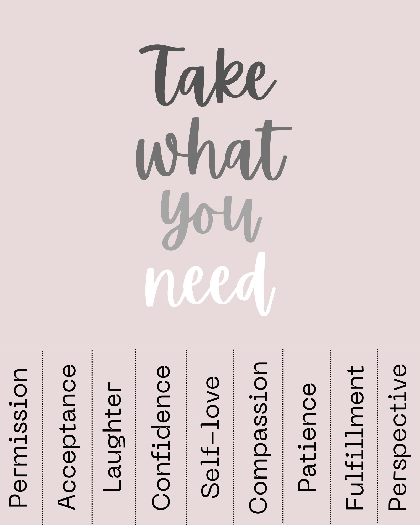 Take What You Need Digital Print Mental Health Art By A Therapist Printable Decor Etsy UK