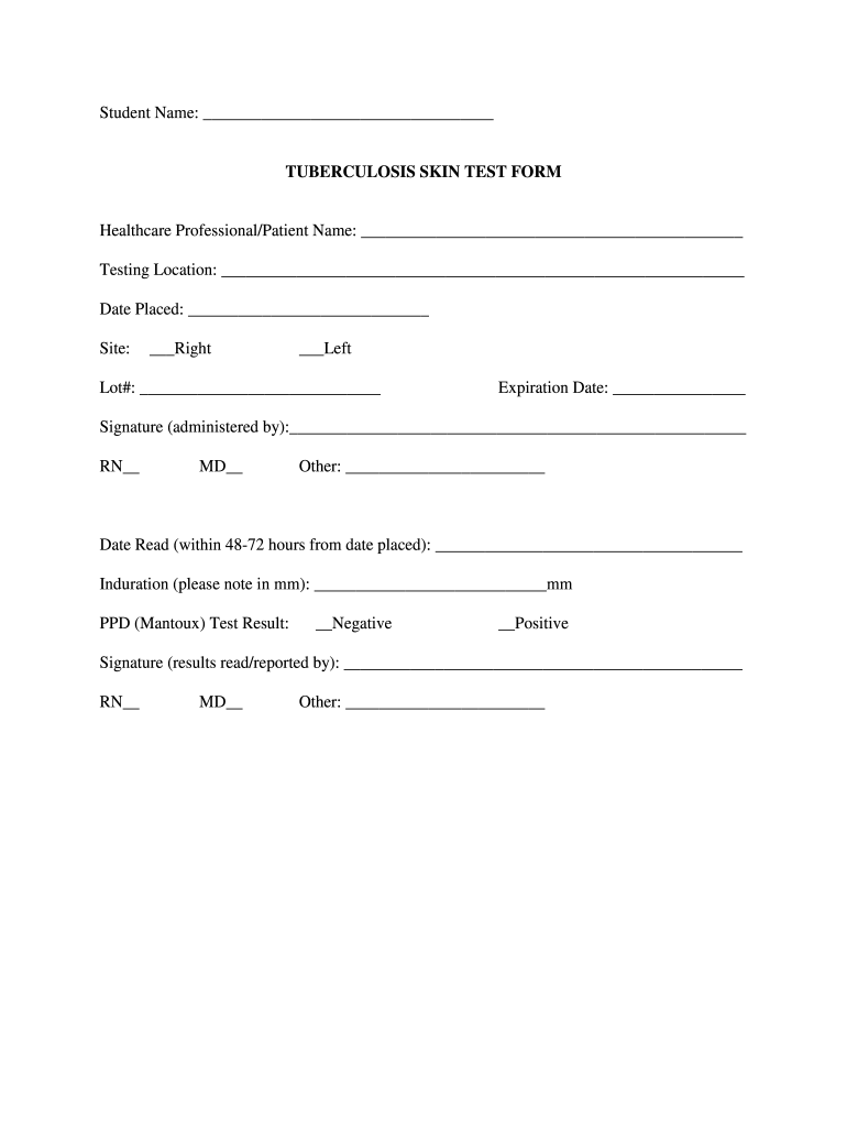 Tb Test Form Fill Out Sign Online DocHub