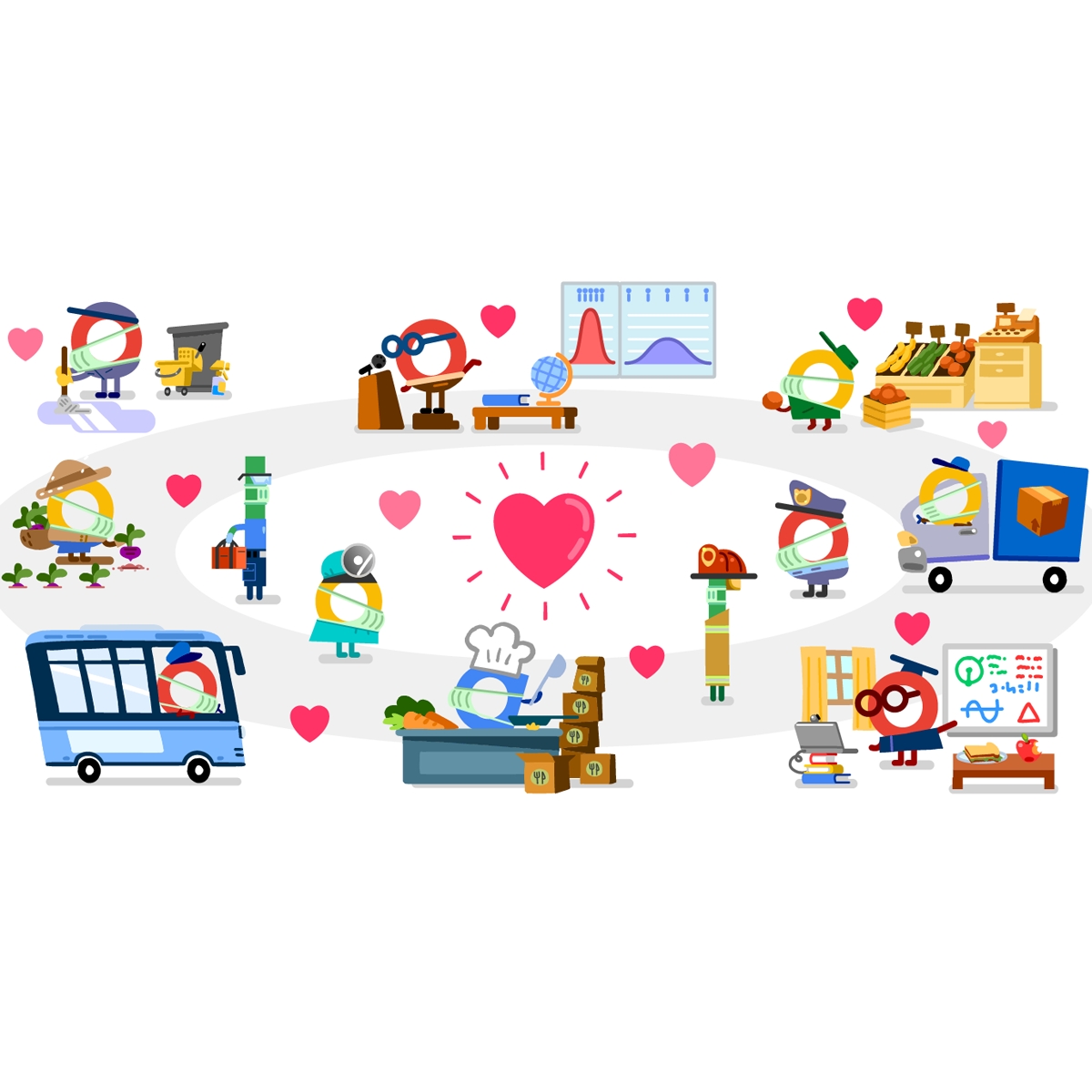 Thank You Coronavirus Helpers Coronavirus Helpers Get Hearts A Creative Doodle From Google The Economic Times