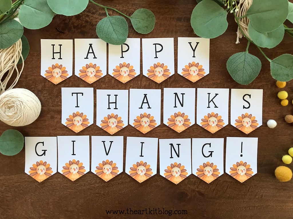 Thankful Banner FREE Printable The Art Kit