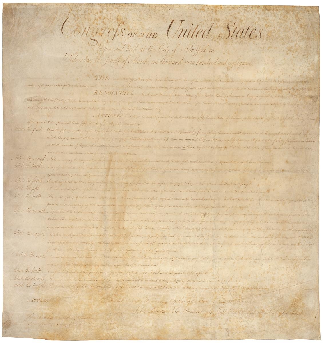 Printable Copy Of The Constitution And Bill Of Rights