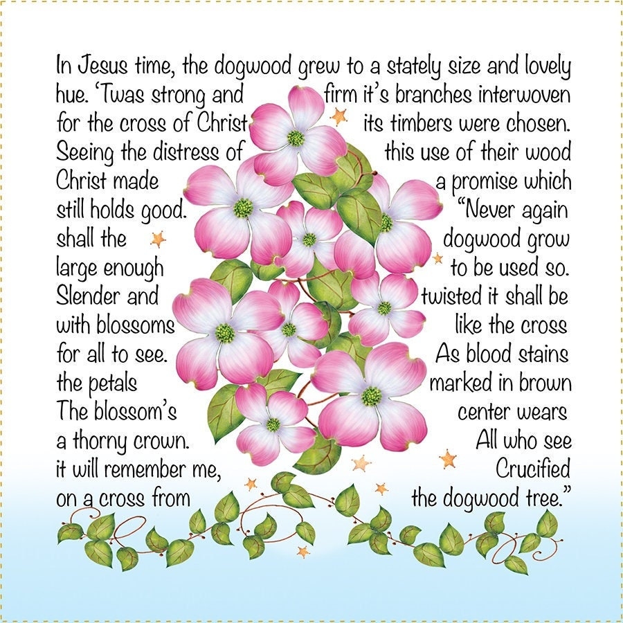 The Legend Of The Dogwood Tree Fabric Panel 6 Square Etsy Canada