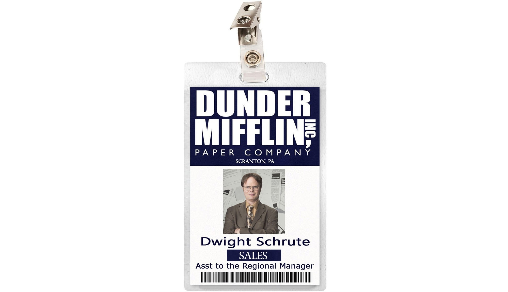 The Office Dwight Schrute Dunder Mifflin ID Badge Name Tag Cosplay Costume Prop Laminate Etsy de
