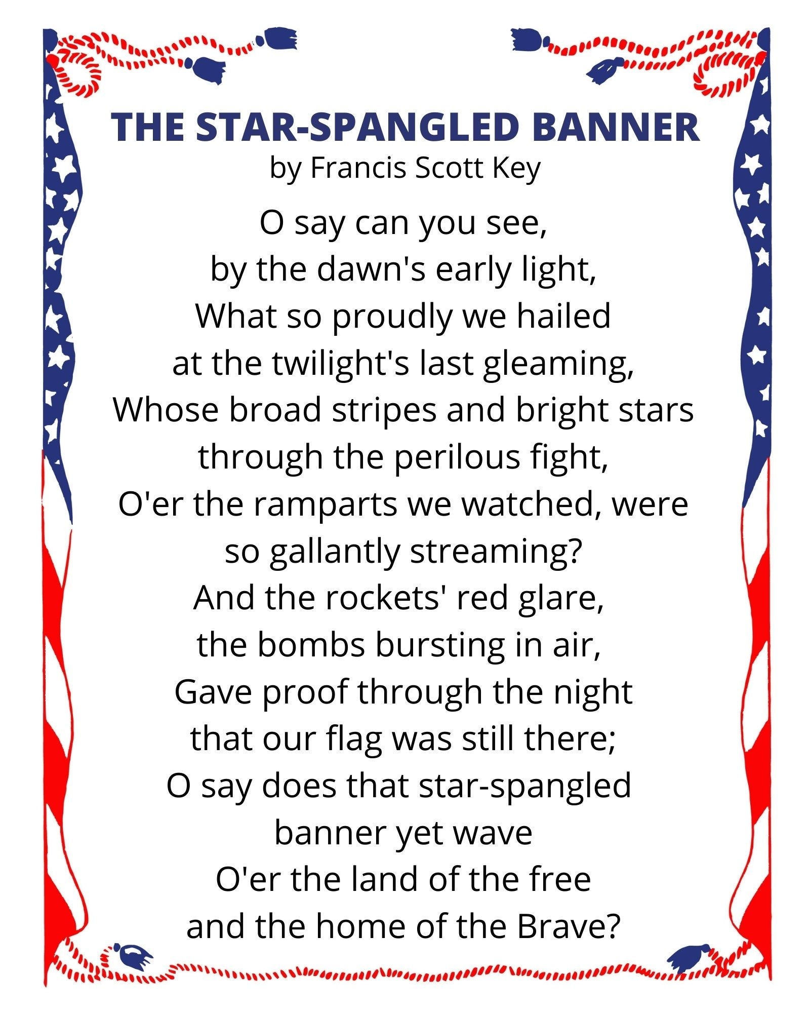The Star Spangled Banner Lyrics