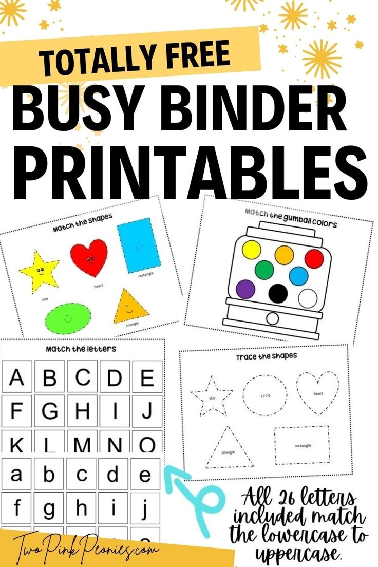 Totally Free Busy Binder Printables perfect For Toddlers Preschoolers 