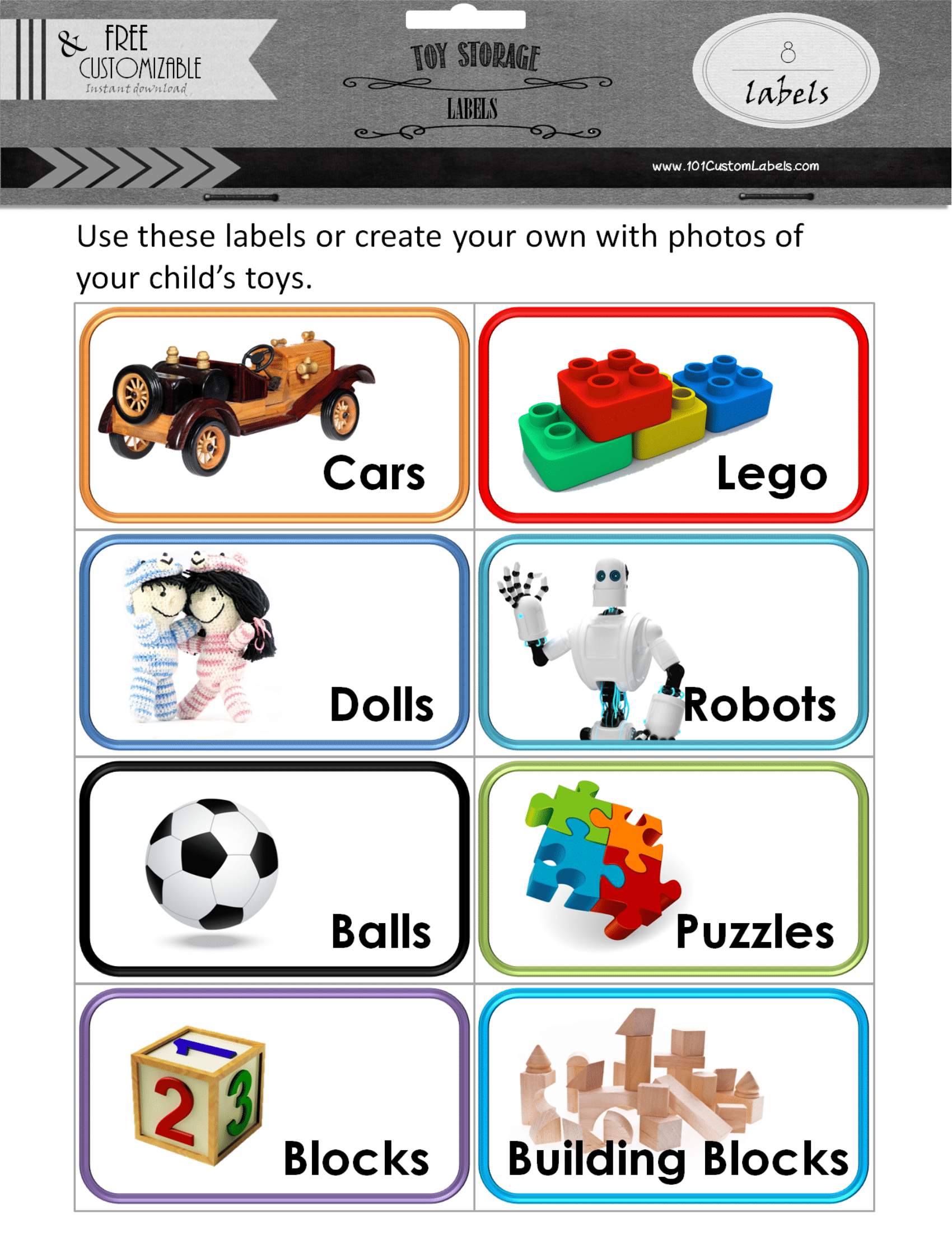 Free Printable Toy Shelf Labels For Preschool