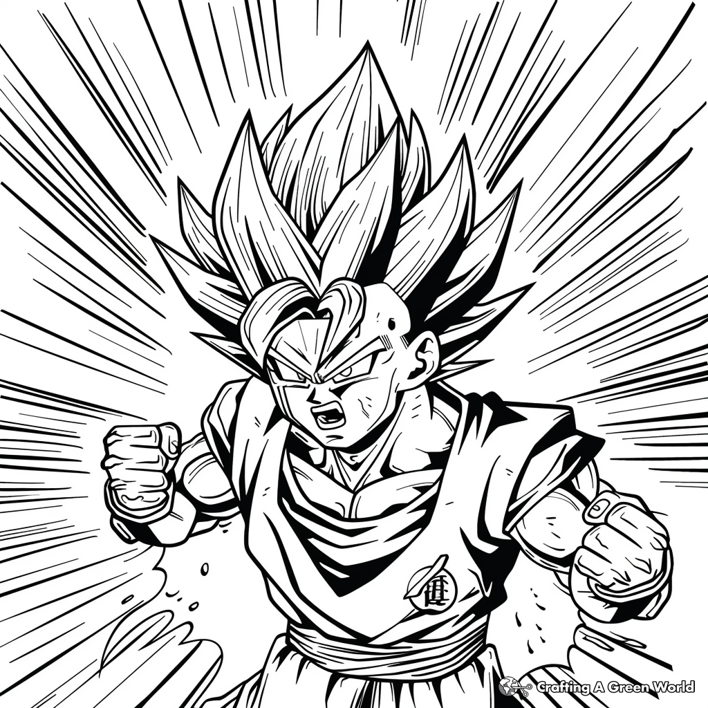 Ultra Instinct Goku Coloring Pages Free Printable 
