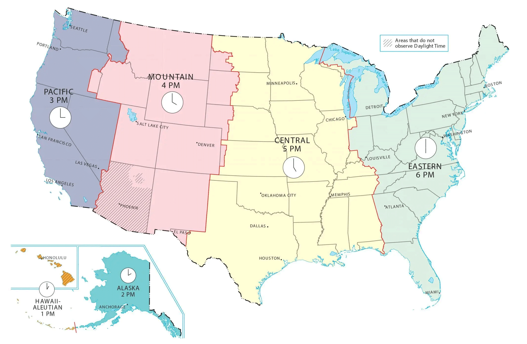 Printable Us Time Zone Map