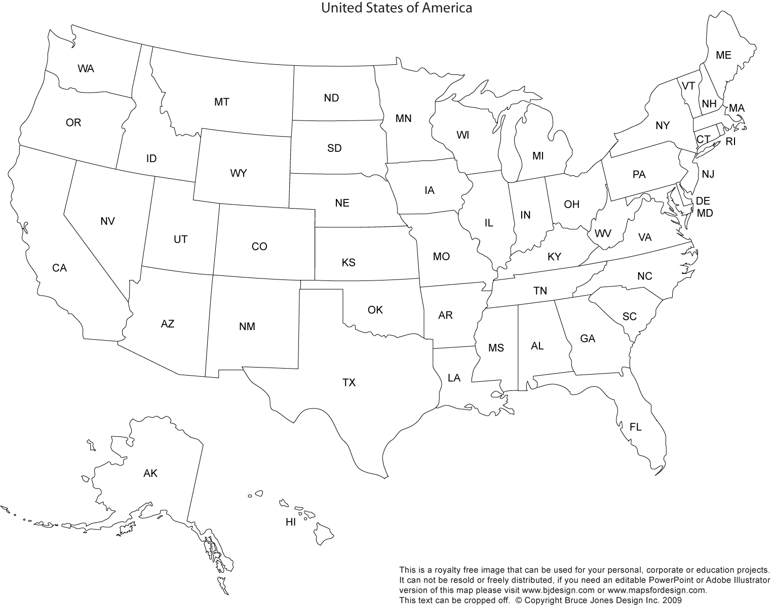 Printable Us Map With States
