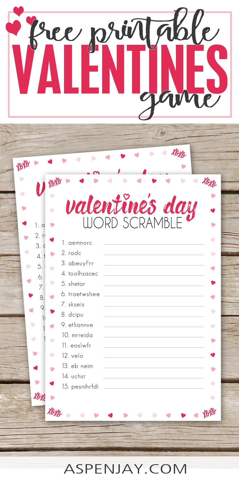 Free Printable Valentine Games For Adults